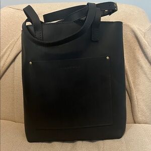 PLG FSCB smooth black Portland Leather Goods Full size cross body smooth Black